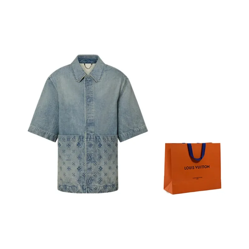 LOUIS VUITTON Short Sleeve Denim Workwear Shirt-6