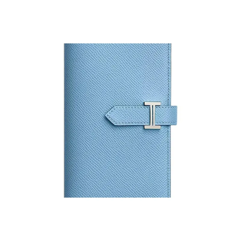 HERMES Bearn Epsom Calfskin Wallet Women's 7N Celeste Sky Blue-2