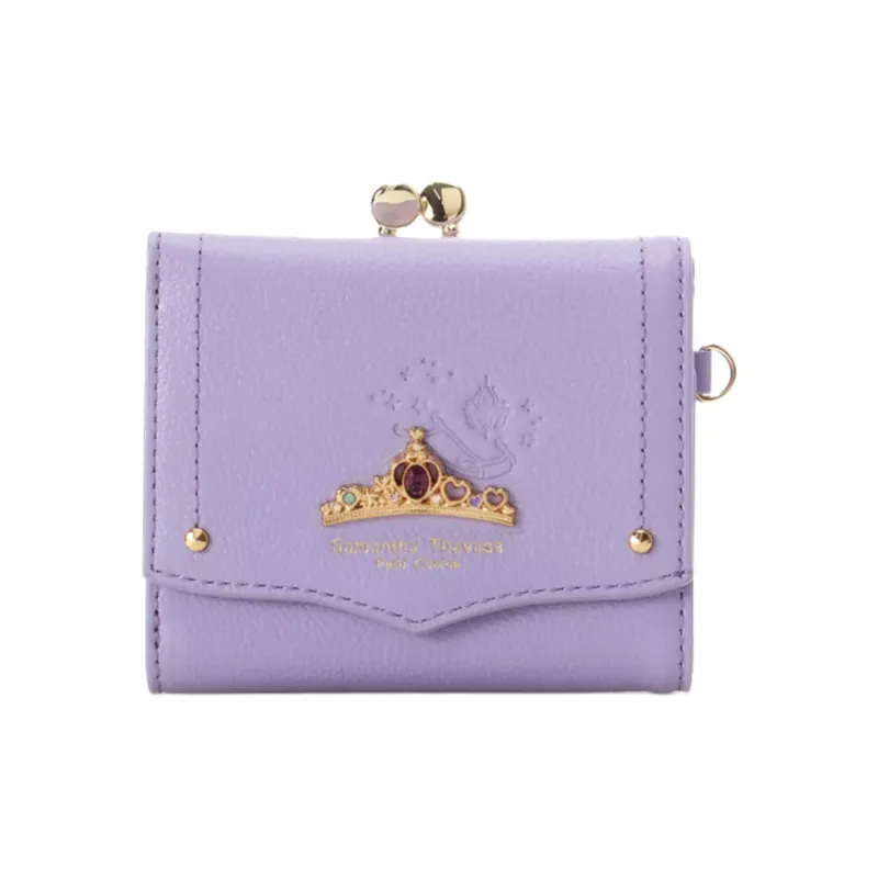 Disney Cow Leather Wallet Women's Purple-0