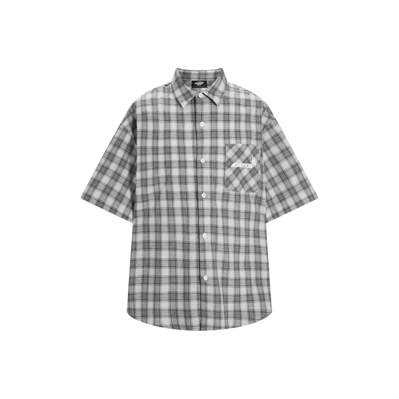 404MOB GANG Shirt Unisex Black White Plaid-0