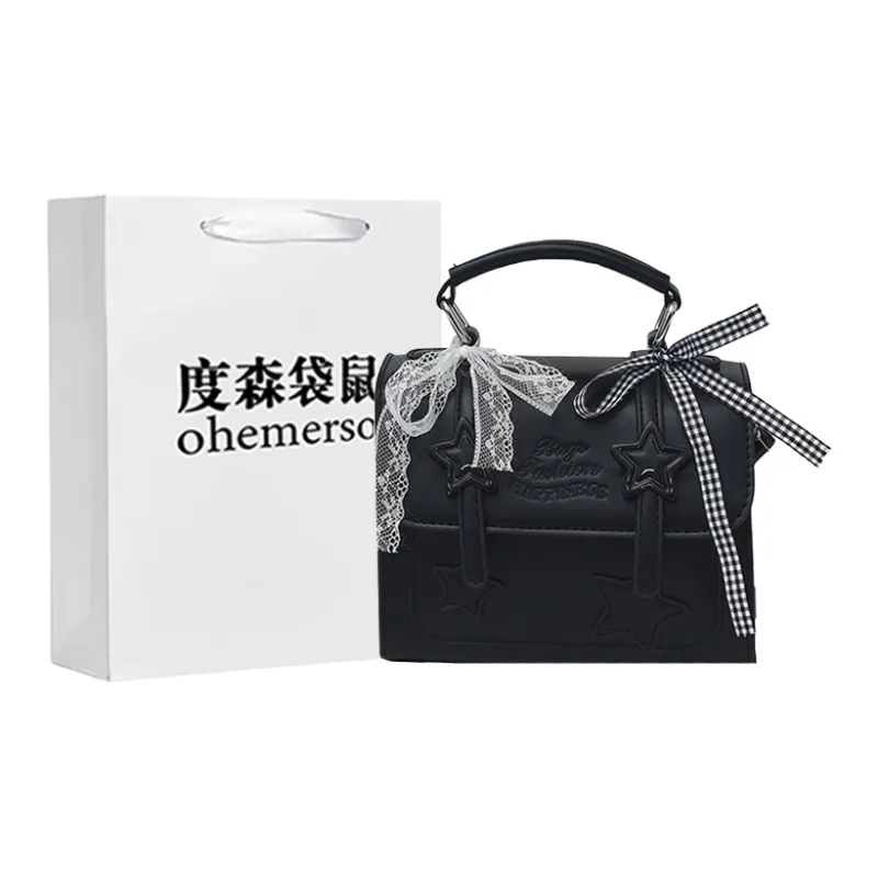 Dusen Kangaroo PU Handbag Women's White/Green/Purple/Pink/Black-26