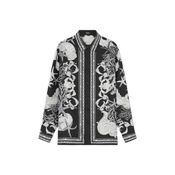 VERSACE Sea Printed Long Sleeved Buttoned Shirt