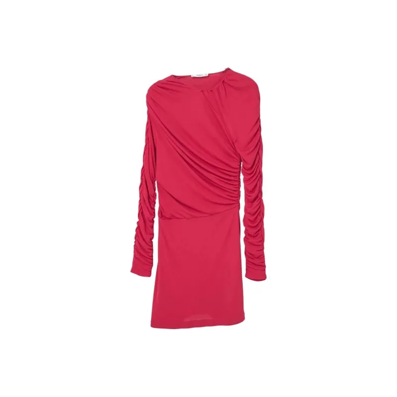 MANGO Long Sleeved Dresses Women's Bright Pink-1