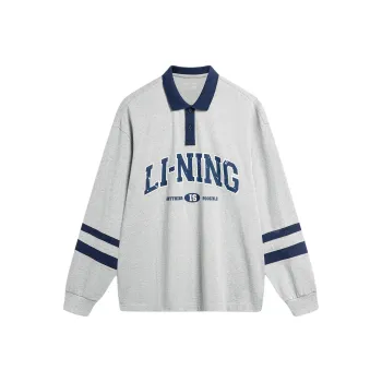 LiNing Weekend Youth Sports Fashion Collection Polo Shirt Unisex Heather Gray Light Smoke Gray