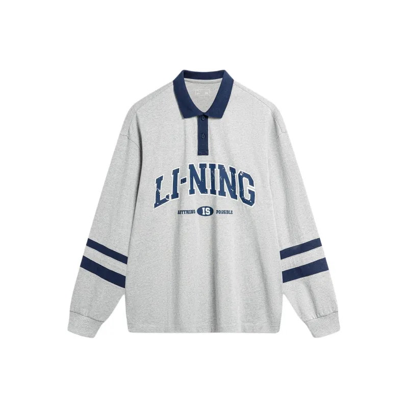 LiNing Weekend Youth Sports Fashion Collection Polo Shirt Unisex Heather Gray Light Smoke Gray-0