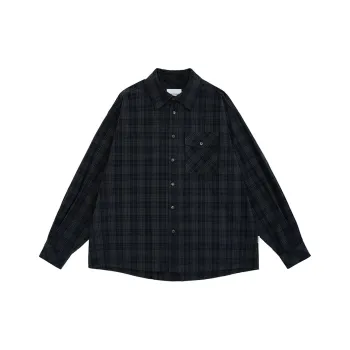 URBAN STANDARD Shirt Men's Navy Blue Plaid