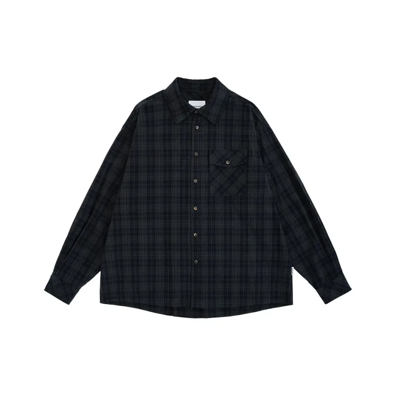 URBAN STANDARD Shirt Men's Navy Blue Plaid-0