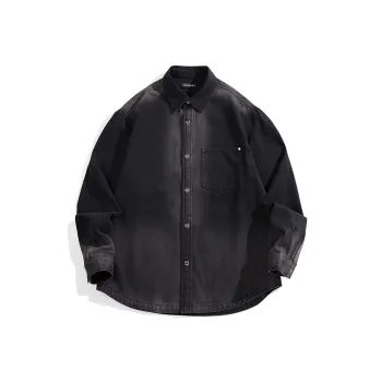 PEACEBIRD MEN Shirt Men's Denim Dark Gray