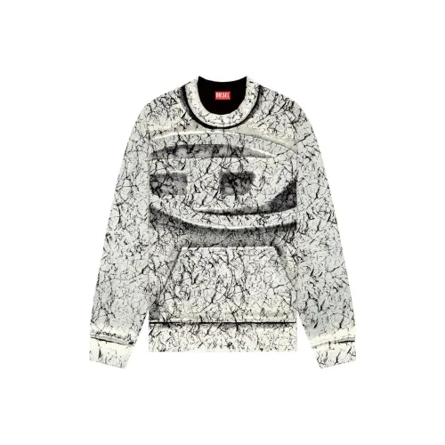 DIESEL S Macoval Cracked Coating Sweatshirt