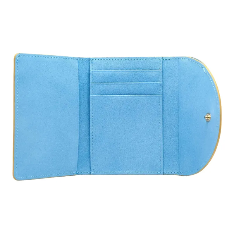Disney Cow Leather Wallet Women's Blue-3