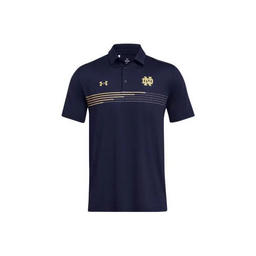 Under Armour University Of Notre Dame Polo Shirt Men's Marine Blue