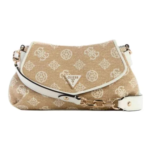 GUESS Fabric Crossbody Bag, Shoulder Bag Medium Size Women's Light Khaki
