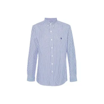 Polo Ralph Lauren Logo Embroidered Pinstriped Shirt
