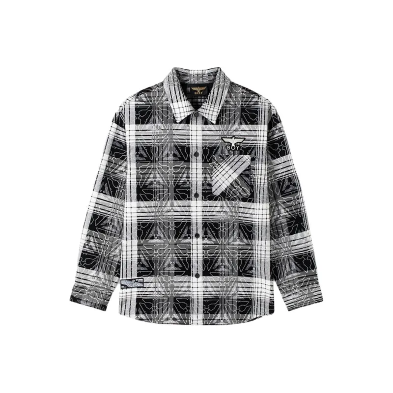 Boy London Shirt Unisex Black And White Plaid-0
