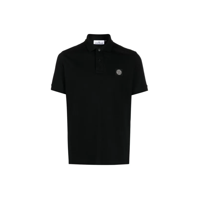 STONE ISLAND Compass Logo embroidered Cotton Polo Shirt-0