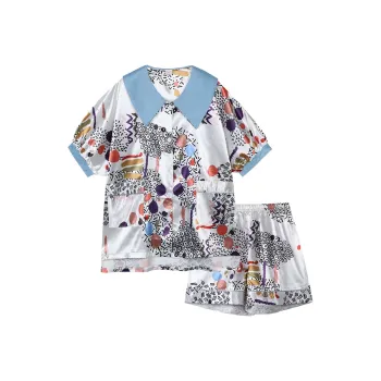 Qiao Ni Tong Pajama Set Women's Multicolor