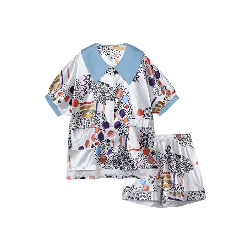 Qiao Ni Tong Pajama Set Women's Multicolor-0