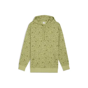 PUMA CLASSICS PAISLEYLUXE AOP Hoodie Fleece Sweatshirt Men's Green