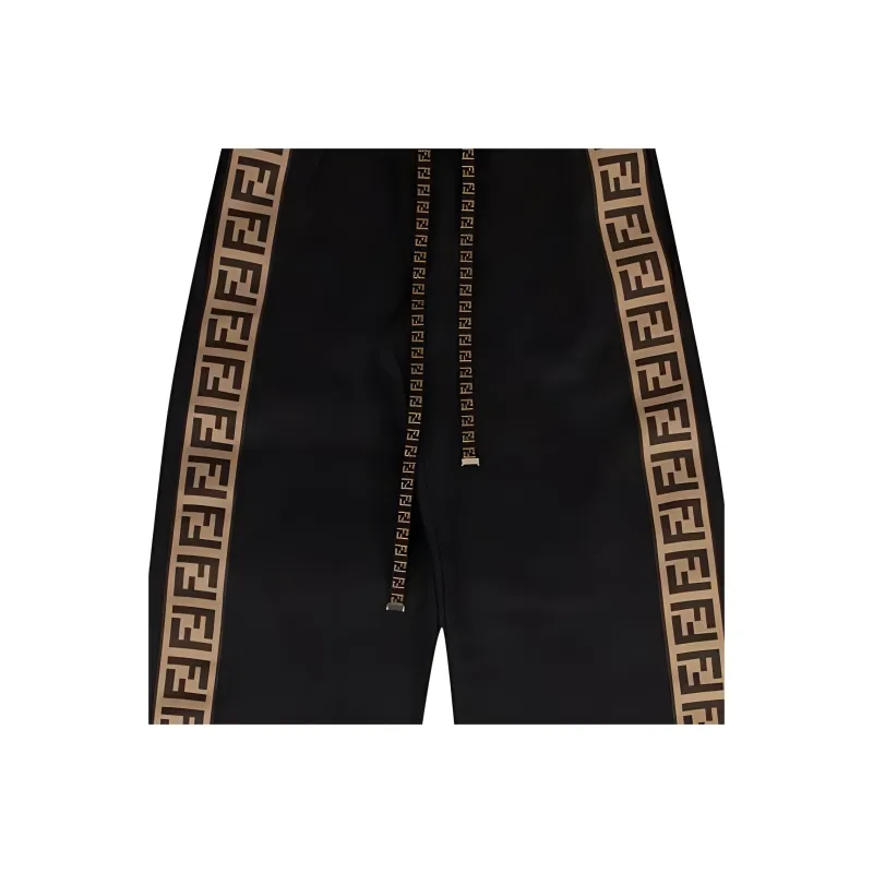 FENDI Jersey Track Pants 'Black/Tobacco'-3
