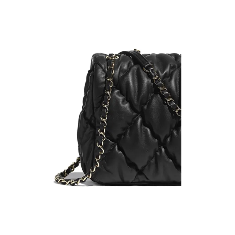 CHANEL Classic Flap CF Calfskin Black Gold Flap Bag, Chain Bag, Crossbody Bag, Shoulder Bag Women's Black-4
