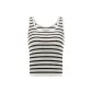 [Navel Length]Breathable Bamboo Fiber-Black White Stripes