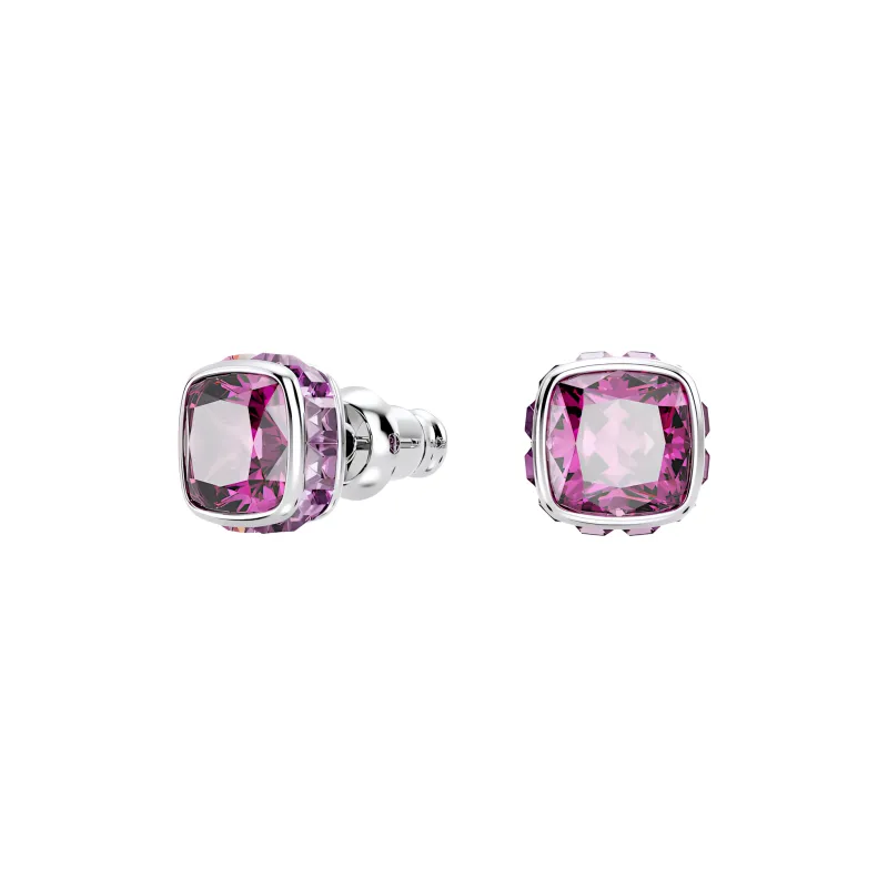 Swarovski Birthstone Stud Earrings Women's Purple-0