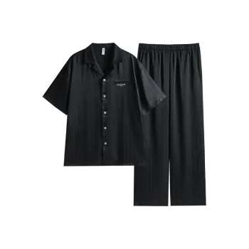 Peninsula City Pajama Set Loose Fit Plus Size Men's Obsidian