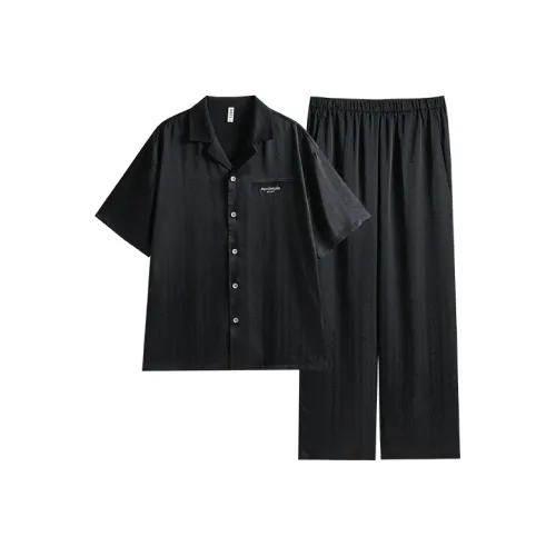 Peninsula City Pajama Set Loose Fit Plus Size, Easy To Wear Men's Classic Premium Black