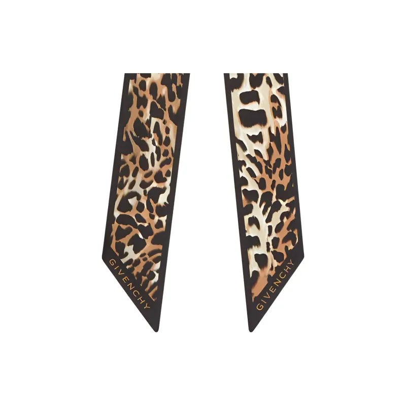 GIVENCHY Silk Scarves Women's Brown-2
