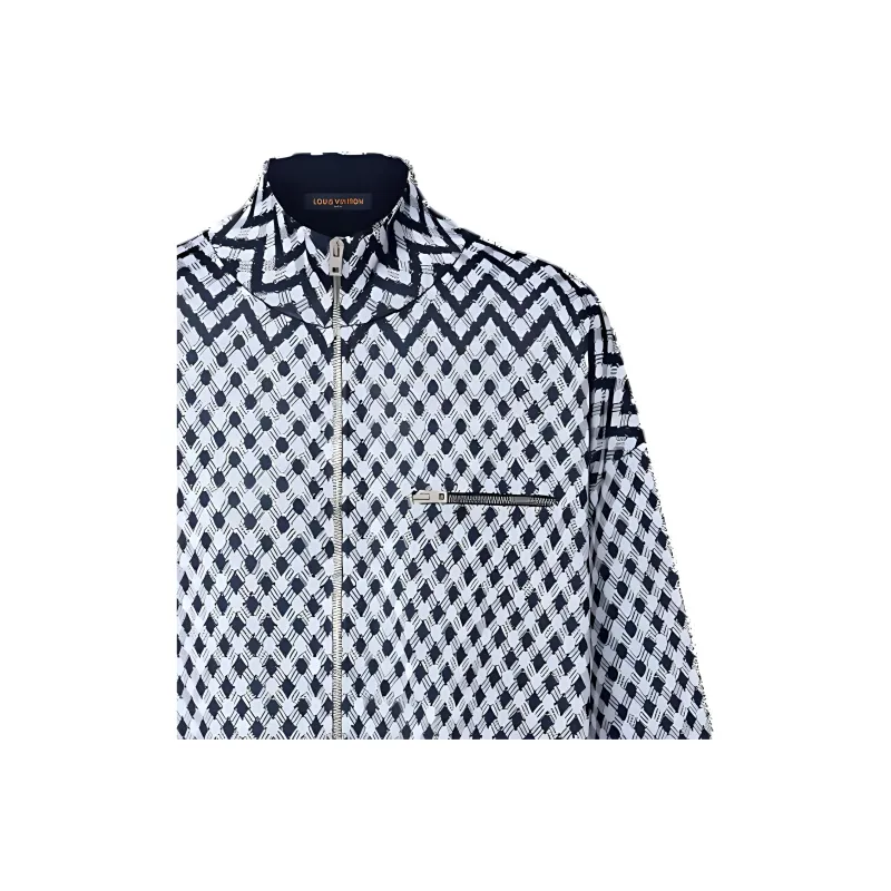 LOUIS VUITTON Graphic Damier Zip-Up Jacket-3
