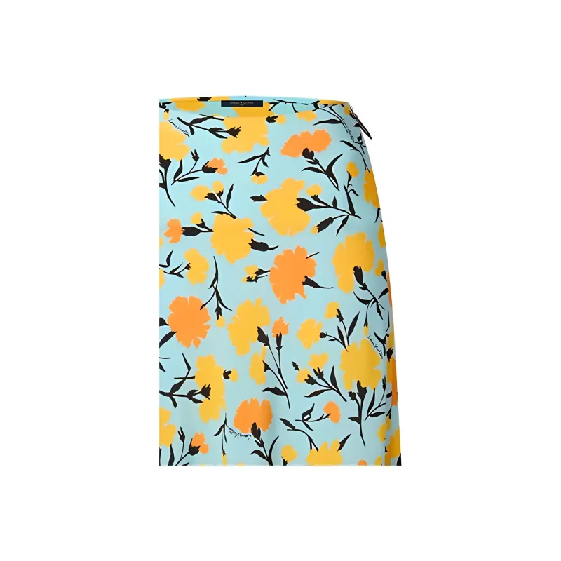 LOUIS VUITTON Carnation Print Flared Maxi Skirt-2