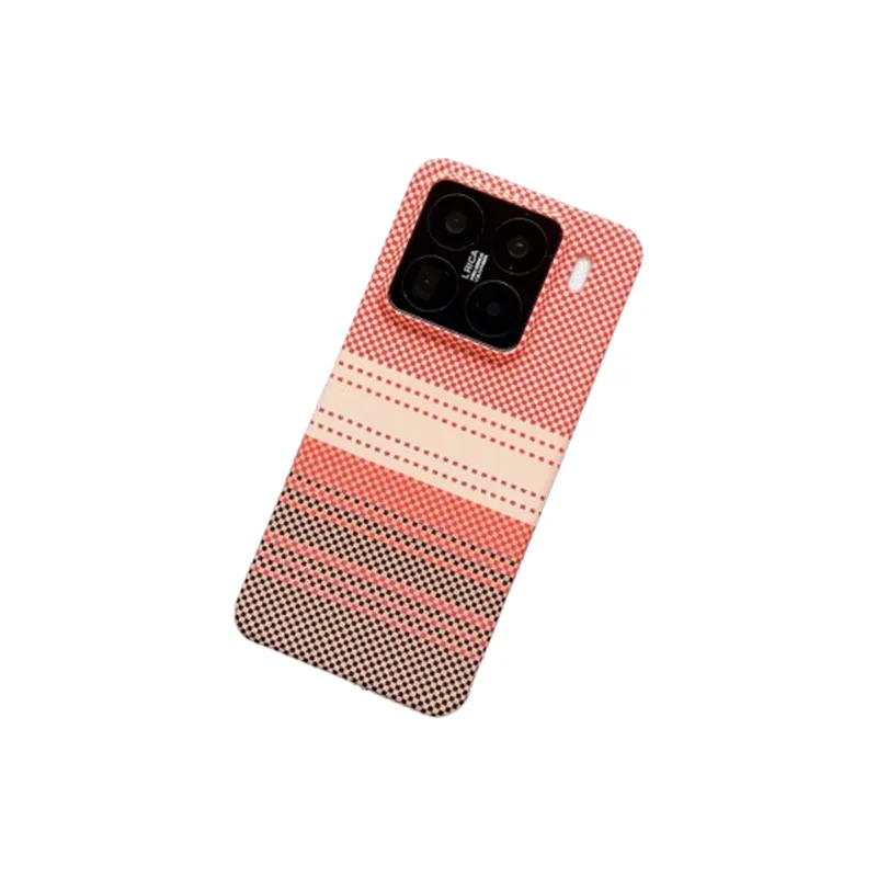 Oujietong PC Material Phone Cases Compatibility With Xiaomi 15/15 Pro Plaid Trendy And Cool-4