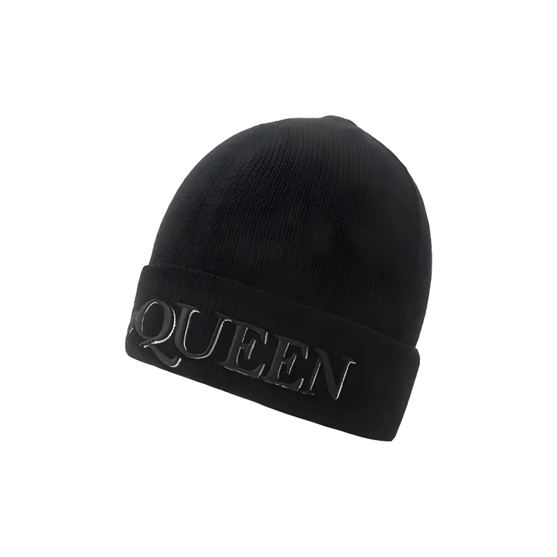 Alexander McQueen Logo Embroidered Turn Up Brim Beanie-1