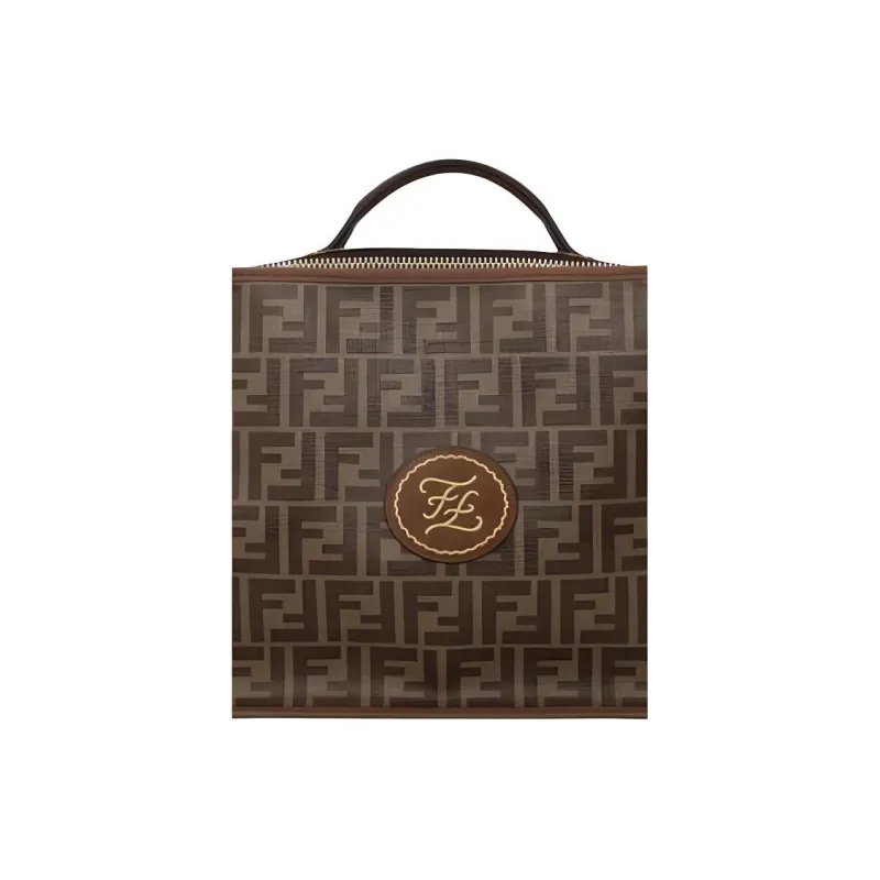 FENDI PU Travel Bag, Shoulder Bag, Crossbody Bag, Handbag Men's Brown-4