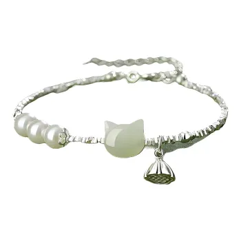 Royal Heaven's Choice Bracelets Pale Greenish White Jade Unisex