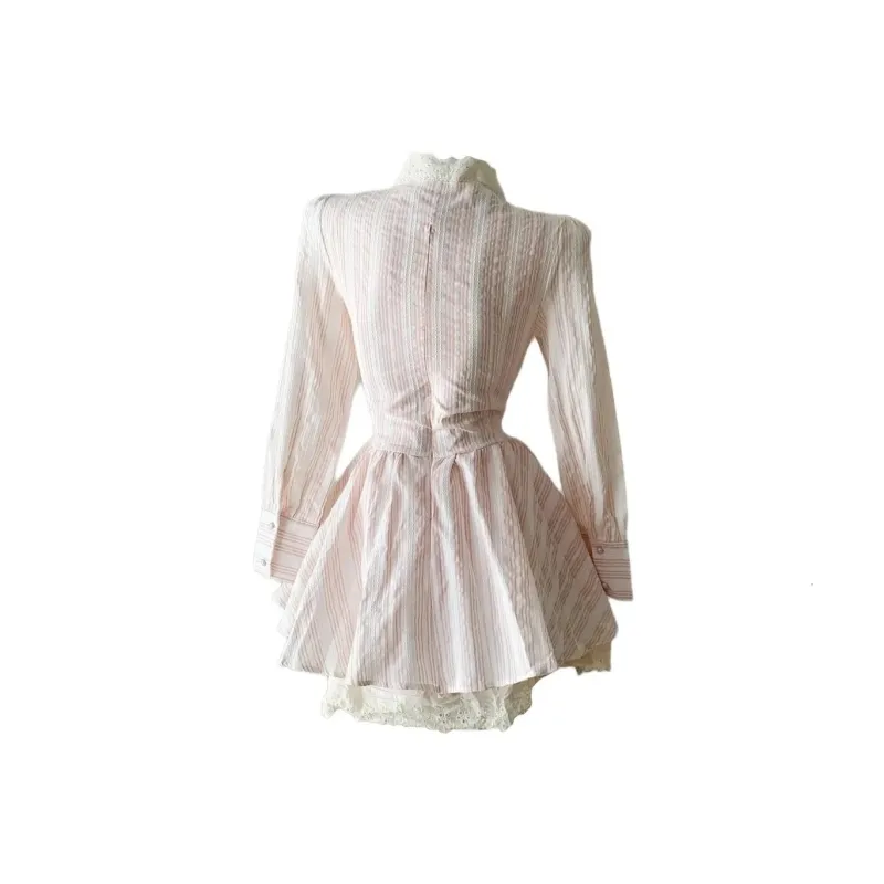 XIAOJUCHUANLI Long Sleeved Dresses Women's Pink White-1
