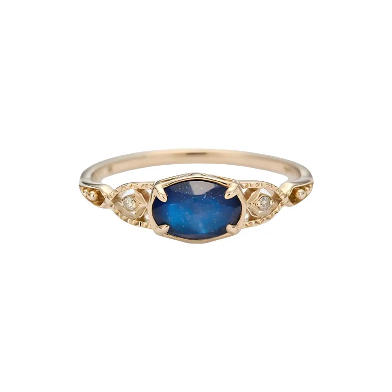 Agete K5 Labradorite Amethyst Gold Rings Women's Gold-0