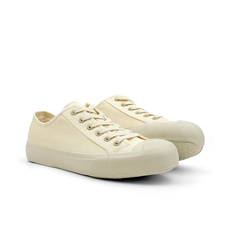 Mengsai Abrasion Resistant Slip Resistant Low Top Canvas Shoes Women's Cream White-3