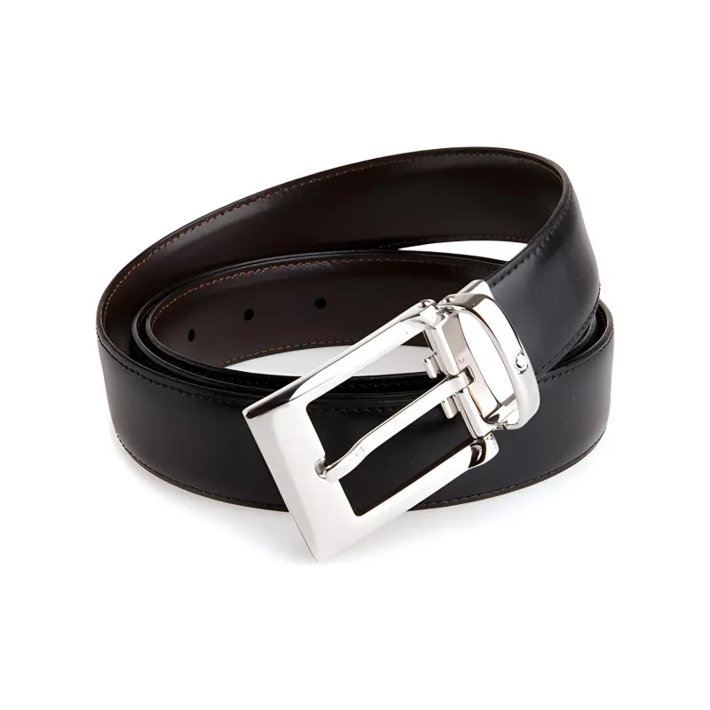 MONTBLANC Cow Leather Belts Men's Black Width 3cm-2