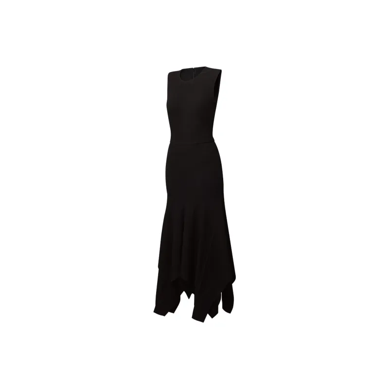 LOUIS VUITTON Wool Crepe Petal Hem Dress-2