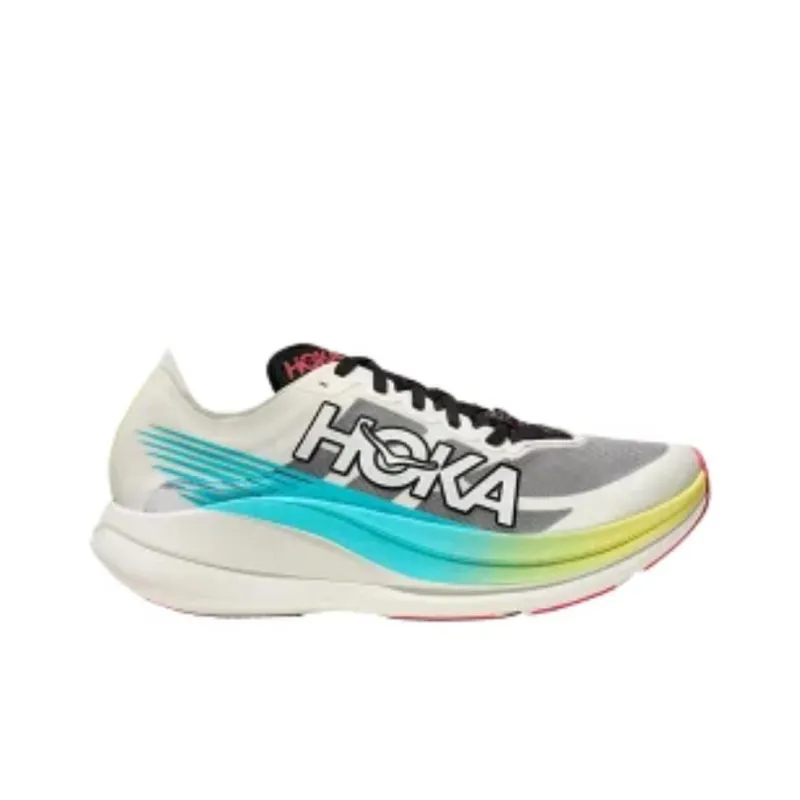 HOKA ONE ONE ROCKET X 2 Anti Slip Wear Resistant Low Top Casual Running Shoes Unisex White Gray-1