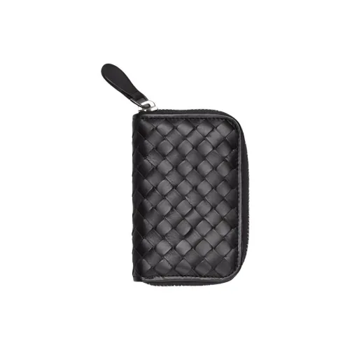 Bottega Veneta Intrecciato Cow Leather Coin Purse Women's Black