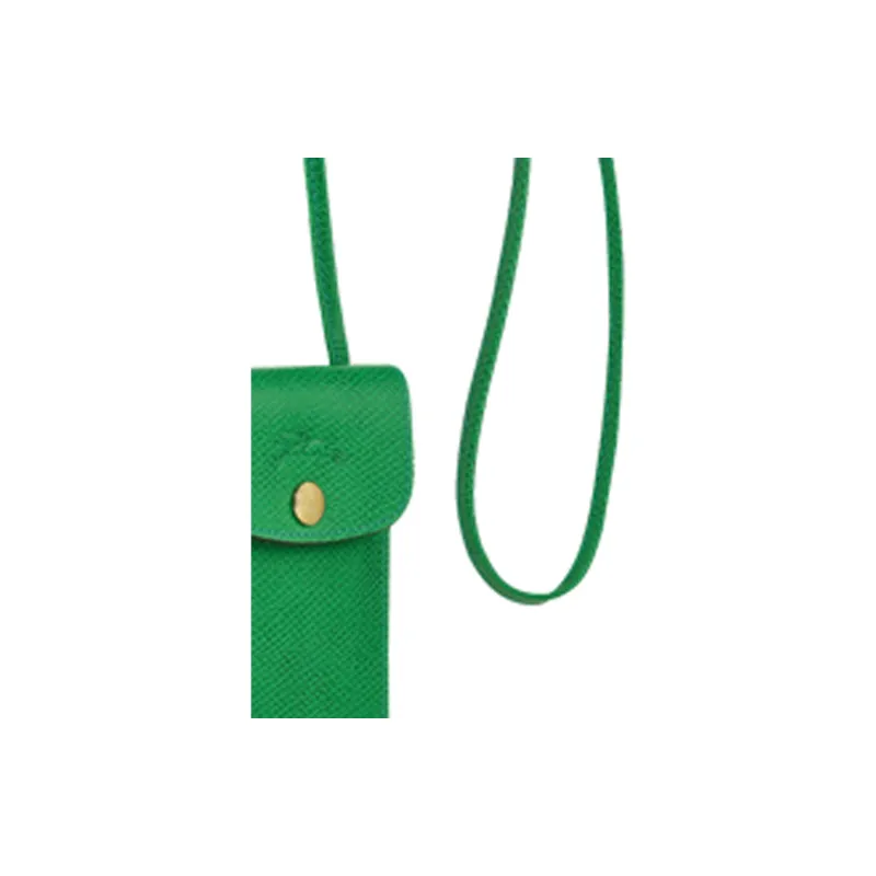 LONGCHAMP Cow Leather Shoulder Bag Crossbody Bag Cell Phone Pouch Regular Men's Green-3