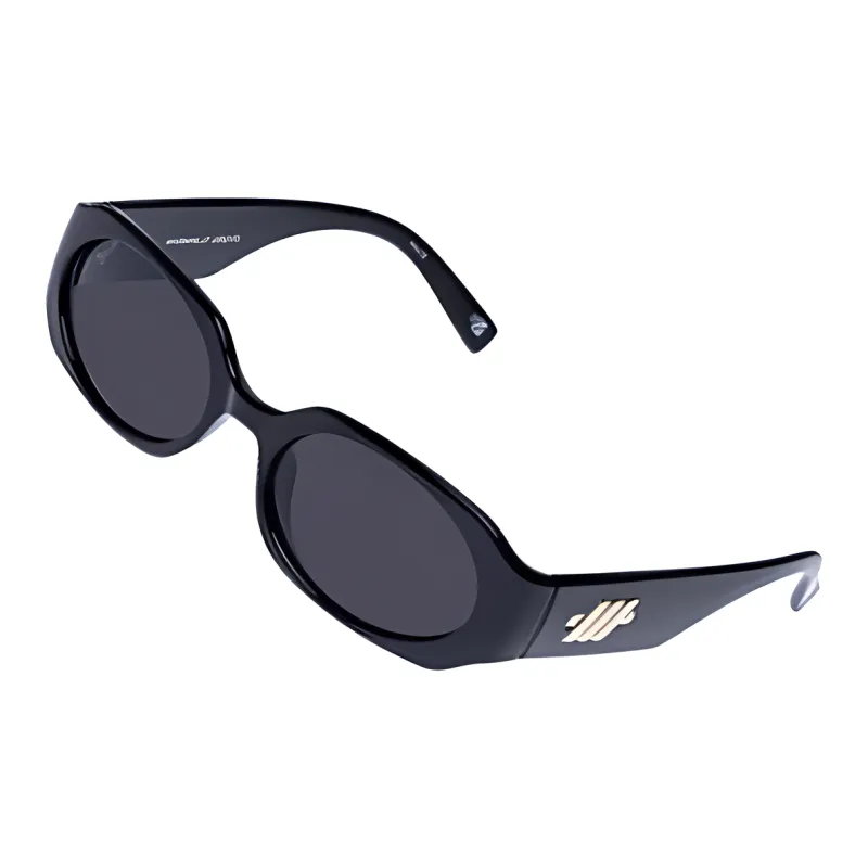 Le Specs Polycarbonate Oval Sunglasses Women's Black-2