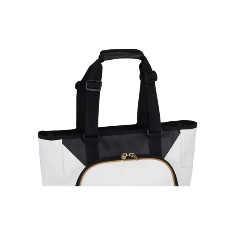 Asics Goldstage Synthetic Leather Tote Bag, Shopping Bag, Shoulder Bag, Handbag Unisex Black & White-2