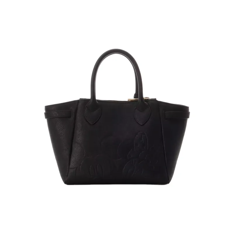 Disney Cow Leather Tote Bag, Shopping Bag, Handbag Regular Women's Black-3