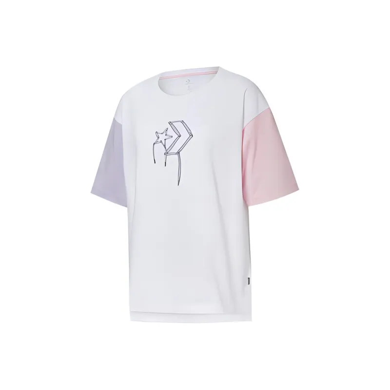 Converse KICKS CREW Drop Shoulder Sleeve T Shirt Women's White-2