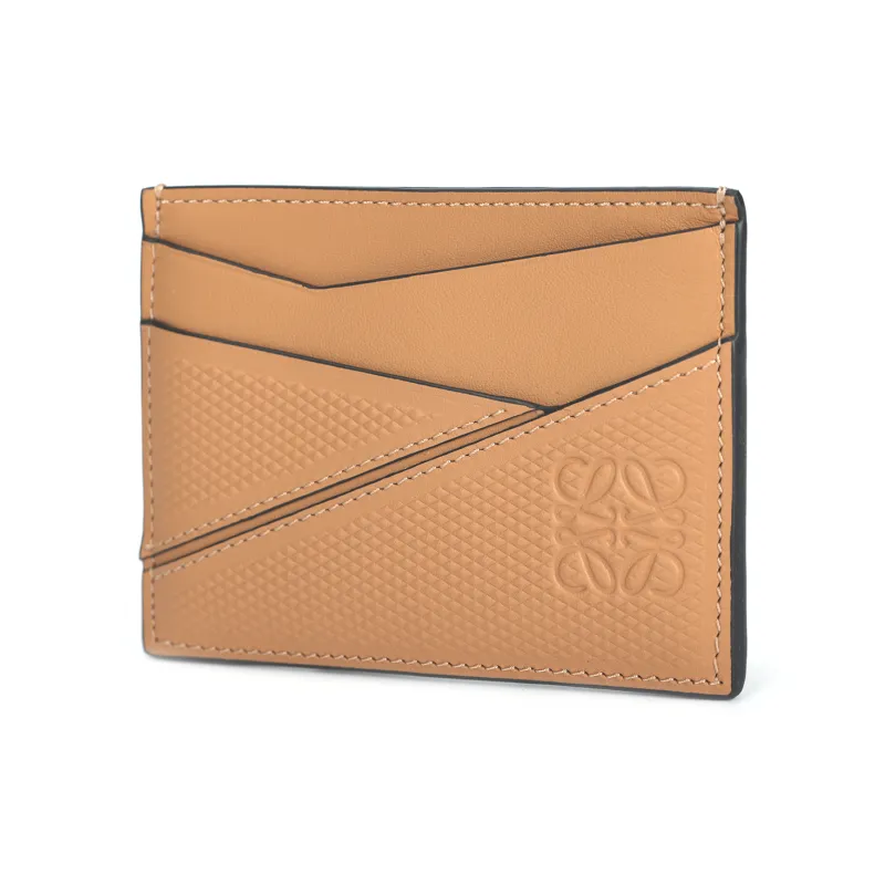 LOEWE Puzzle Cow Leather Card Holder Men's Warm Sand-1