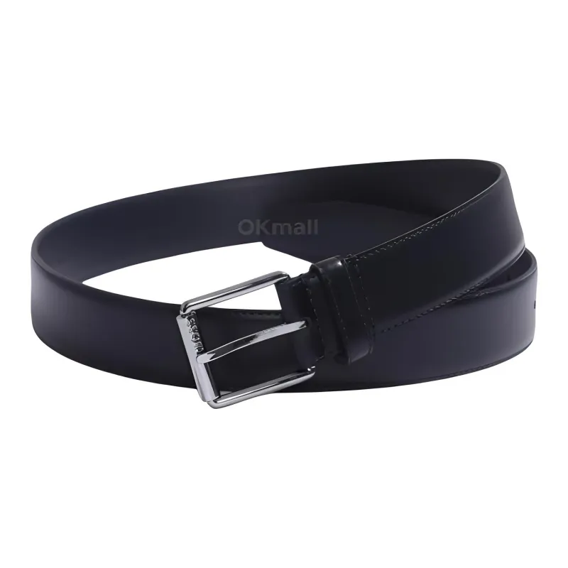 HUGO BOSS Leather Belts Men's Marine Blue Width 3.5cm-0