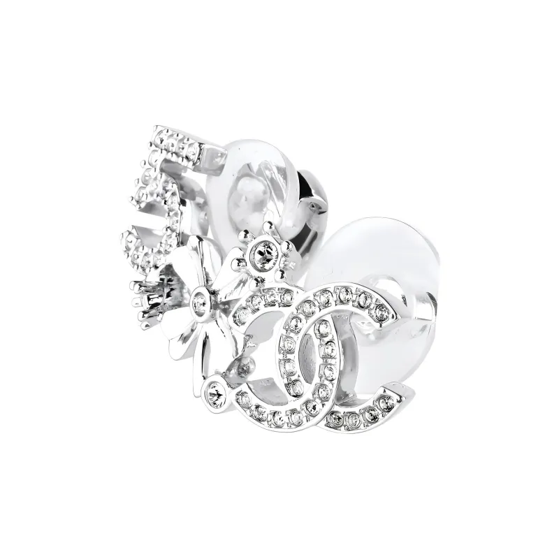 CHANEL Crystal Earrings Women's-1